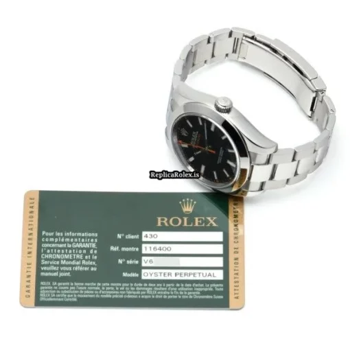 Superb Replicas Rolex Milgauss 116400 Caliber 3131 Automatic Movement 40mm Steel Case Watch - Image 5