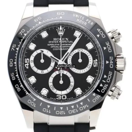 Incredible Replica Rolex Daytona 116519lng Caliber 4130 Automatic Movement 40mm White Gold Case Watch - Image 6