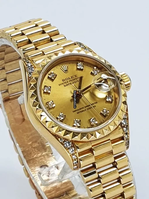 Perfect Replica Rolex Lady-datejust 69188 Automatic Movement 26mm Yellow Gold Case Womens Watch