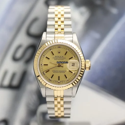 Wonderful Replica Rolex Lady-datejust 69173 Caliber 2135 Automatic Movement 26mm Steel Case Womens Watch - Image 4