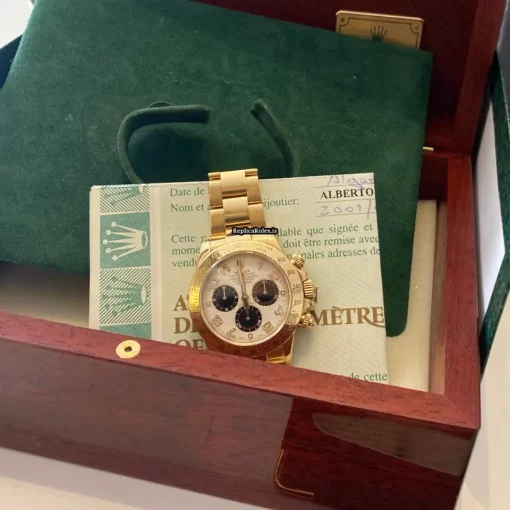 Inexpensive Fake Rolex Daytona 116528 Self Winding Automatic 40mmmm Yellow Gold Case Mens/unisex Watch