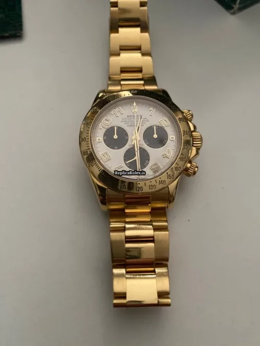 Inexpensive Fake Rolex Daytona 116528 Self Winding Automatic 40mmmm Yellow Gold Case Mens/unisex Watch - Image 2