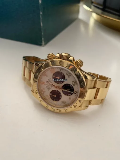 Inexpensive Fake Rolex Daytona 116528 Self Winding Automatic 40mmmm Yellow Gold Case Mens/unisex Watch - Image 3
