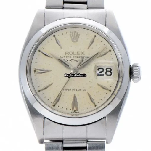 Suitable Fake Rolex Air King Date 5700 Caliber 1530 Automatic Movement 34mm Steel Case Watch - Image 4