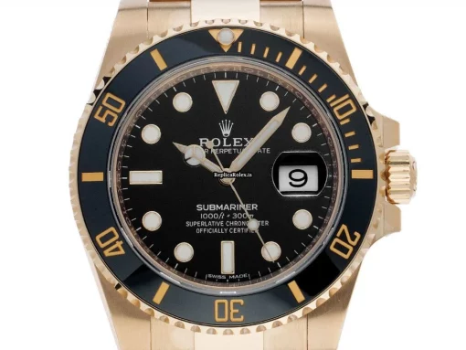 Offering Copy Rolex Submariner Date 116618 Caliber 3135 Automatic Movement 40mm Yellow Gold Case Mens/unisex Watch