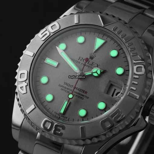 Epic Fake Rolex Yacht-master 168622 Automatic Movement 35mm Steel Case Womens Watch - Image 2