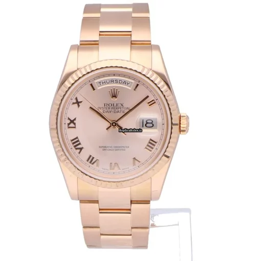 Well Made Replica Rolex Day-date 36 118235 Automatic Movement 36mm Red Gold Case Mens/unisex Watch