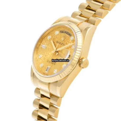 Lovely Replica Rolex Day-date 36 118238a Automatic Movement 36mm Yellow Gold Case Watch - Image 2