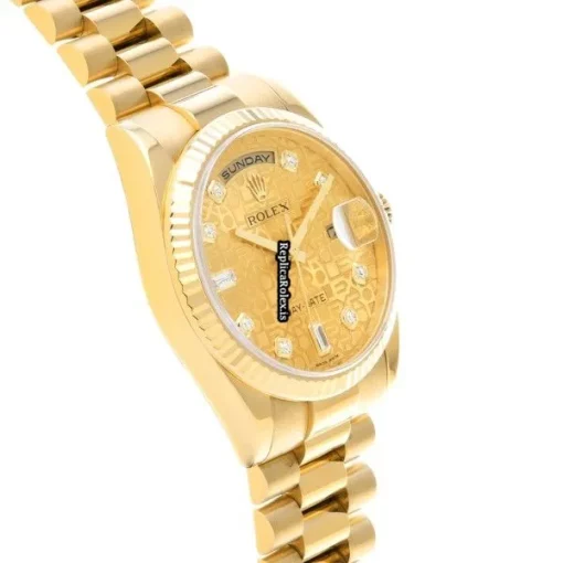 Lovely Replica Rolex Day-date 36 118238a Automatic Movement 36mm Yellow Gold Case Watch - Image 3