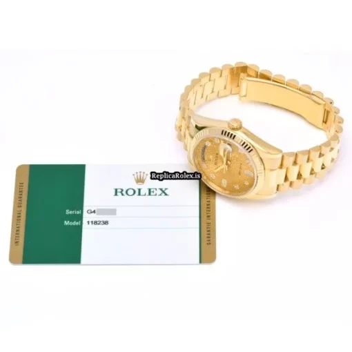 Lovely Replica Rolex Day-date 36 118238a Automatic Movement 36mm Yellow Gold Case Watch - Image 5