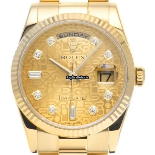 Lovely Replica Rolex Day-date 36 118238a Automatic Movement 36mm Yellow Gold Case Watch - Image 6
