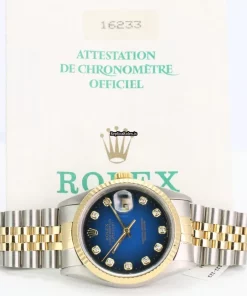 Luxury Fake Rolex Datejust 16233 Caliber 3135 Automatic Movement 36mm Gold/steel Case Mens/unisex Watch