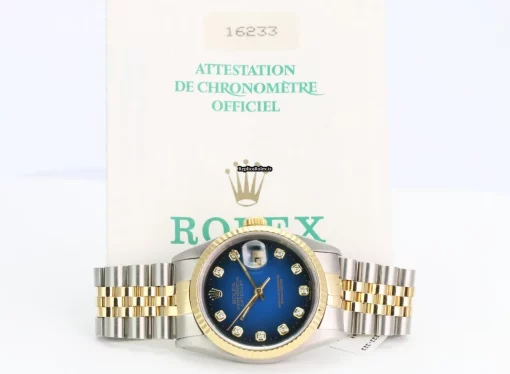 Luxury Fake Rolex Datejust 16233 Caliber 3135 Automatic Movement 36mm Gold/steel Case Mens/unisex Watch
