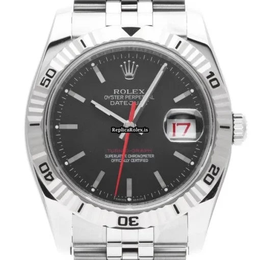 Fabulous Fake Rolex Datejust Turn-o-graph 116264 Caliber 3135 Automatic Movement 36mm Steel Case Watch - Image 6