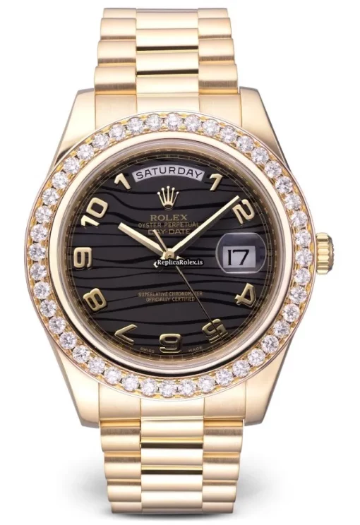 Amazing Imitation Rolex Day-date II 218238 Automatic Movement 41mm Yellow Gold Case Mens/unisex Watch