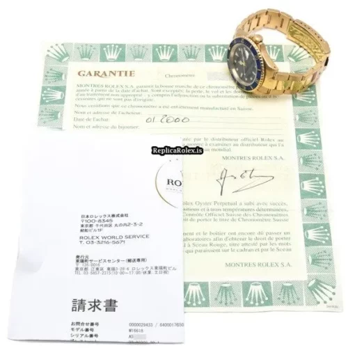 Lovely Clone Rolex Submariner Date 16618 Caliber 3135 Automatic Movement 40mm Yellow Gold Case Watch - Image 5