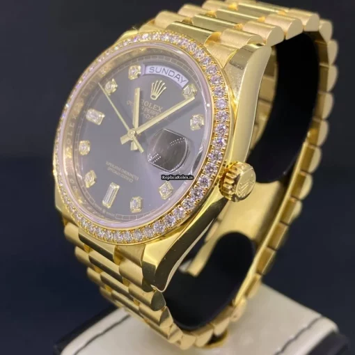 Superb Fake Rolex Day-date 36 128348rbr Caliber 3255 Automatic Movement 36x43mm Yellow Gold Case Mens/unisex Watch - Image 7