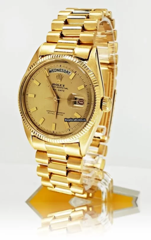 Durable Fake Rolex Day-date 6611 Caliber 1055 Automatic Movement 36mm Yellow Gold Case Mens/unisex Watch