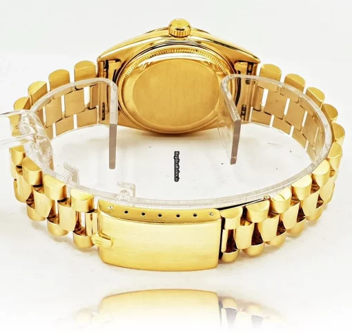 Durable Fake Rolex Day-date 6611 Caliber 1055 Automatic Movement 36mm Yellow Gold Case Mens/unisex Watch - Image 6