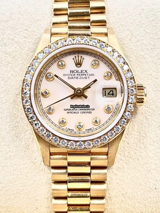 Best Copy Rolex Lady-datejust 69138 Caliber 2135 Automatic Movement 26mm Yellow Gold Case Womens Watch