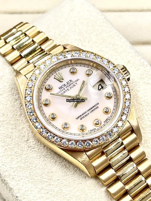 Best Copy Rolex Lady-datejust 69138 Caliber 2135 Automatic Movement 26mm Yellow Gold Case Womens Watch - Image 2