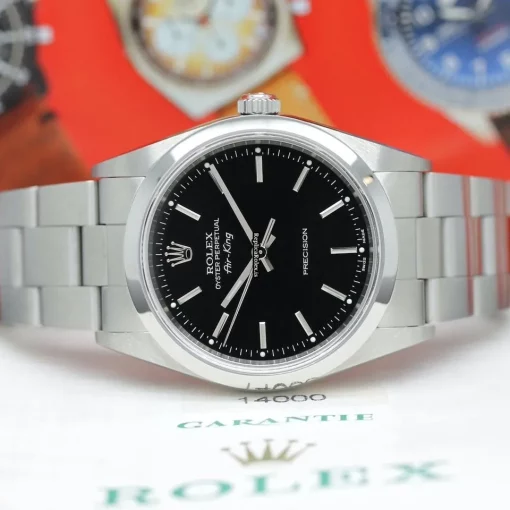 Discount Fakes Rolex Air King Precision 14000 Caliber 3000 Automatic Movement 34mm Steel Case Mens/unisex Watch - Image 2