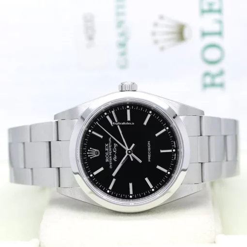 Discount Fakes Rolex Air King Precision 14000 Caliber 3000 Automatic Movement 34mm Steel Case Mens/unisex Watch - Image 5