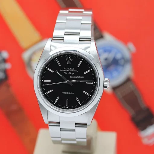 Discount Fakes Rolex Air King Precision 14000 Caliber 3000 Automatic Movement 34mm Steel Case Mens/unisex Watch - Image 8