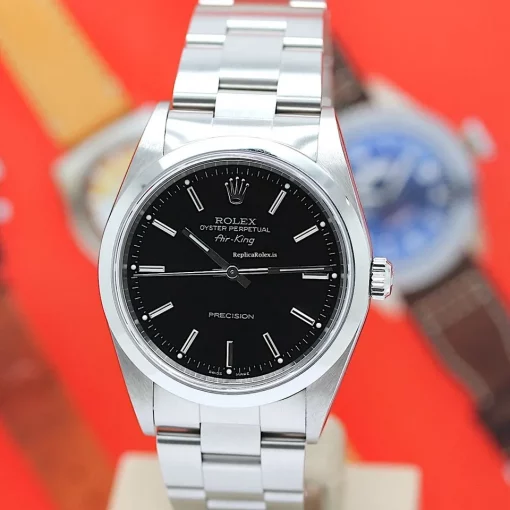 Discount Fakes Rolex Air King Precision 14000 Caliber 3000 Automatic Movement 34mm Steel Case Mens/unisex Watch - Image 9