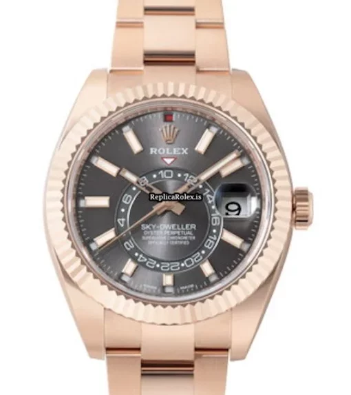 Well Made Fakes Rolex Sky-dweller 326935 Automatic Movement 42mm Rose Gold Case Mens/unisex Watch
