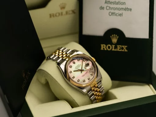 Appealing Fake Rolex Datejust 116203 Cosc Automatic Movement 36mm Gold/steel Case Mens/unisex Watch - Image 8