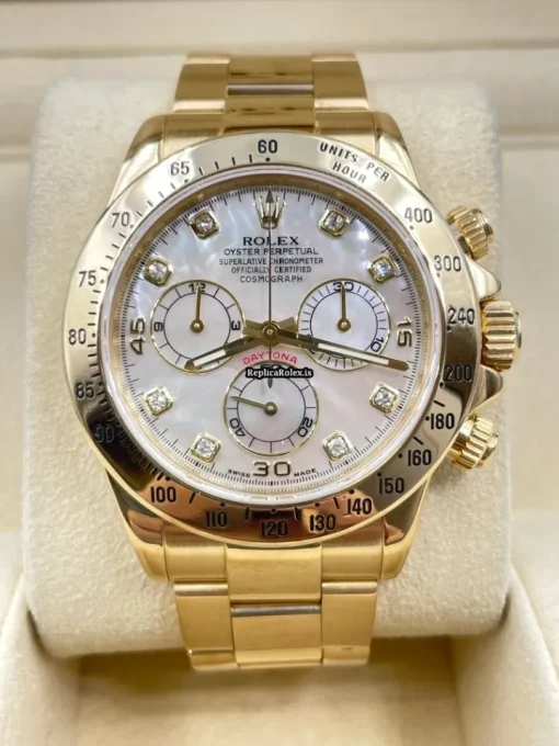 Nice Fake Rolex Daytona 116528 Caliber 4130 Automatic Movement 40mm Yellow Gold Case Mens/unisex Watch
