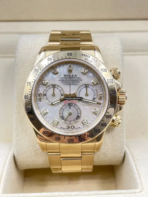Nice Fake Rolex Daytona 116528 Caliber 4130 Automatic Movement 40mm Yellow Gold Case Mens/unisex Watch - Image 13