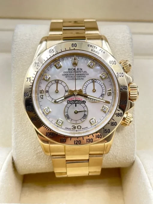 Nice Fake Rolex Daytona 116528 Caliber 4130 Automatic Movement 40mm Yellow Gold Case Mens/unisex Watch - Image 2