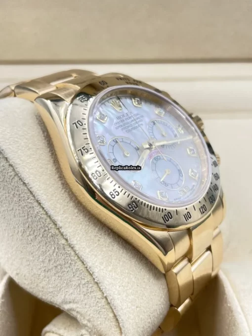 Nice Fake Rolex Daytona 116528 Caliber 4130 Automatic Movement 40mm Yellow Gold Case Mens/unisex Watch - Image 4
