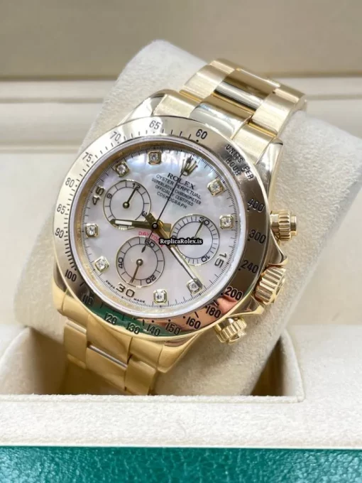 Nice Fake Rolex Daytona 116528 Caliber 4130 Automatic Movement 40mm Yellow Gold Case Mens/unisex Watch - Image 5