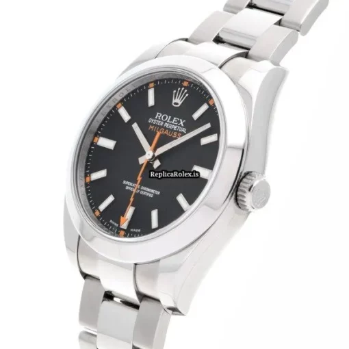 Good Replica Rolex Milgauss 116400 Caliber 3131 Automatic Movement 40mm Steel Case Watch - Image 2