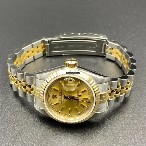 Appealing Replica Rolex Lady-datejust 69173 Caliber 2135 Automatic Movement 26mm Gold/steel Case Womens Watch - Image 4