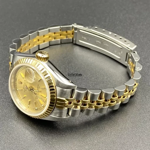 Appealing Replica Rolex Lady-datejust 69173 Caliber 2135 Automatic Movement 26mm Gold/steel Case Womens Watch - Image 5