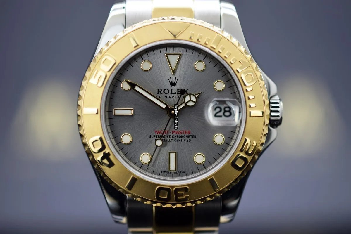 Fabulous Replica Rolex Yacht-master 168623 Caliber 2235-31 Automatic Movement 35mm Gold/steel Case Watch - Image 10