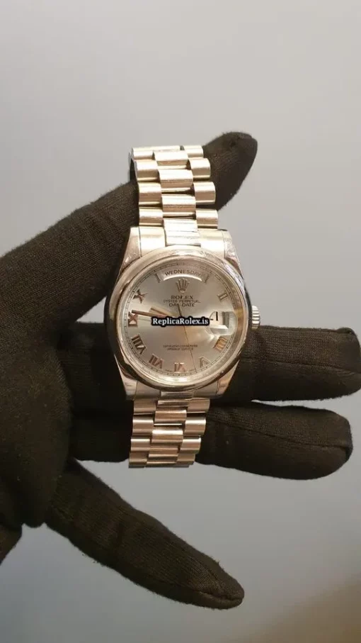 Unique Replica Rolex Day-date 36 118206 Caliber 3155 Automatic Movement 36mm Platinum Case Mens/unisex Watch - Image 2