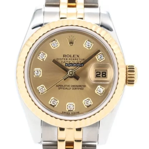 Discount Copy Rolex Lady-datejust 179173g Automatic Movement 26mm Gold/steel Case Womens Watch - Image 2