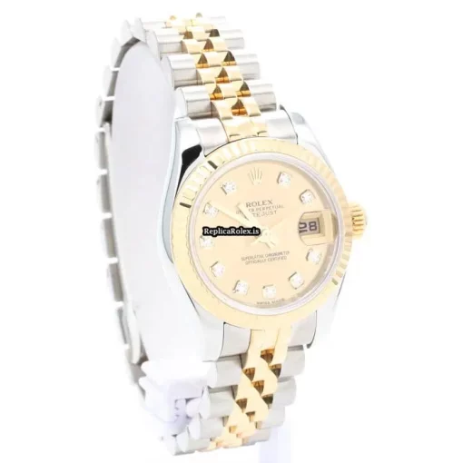 Discount Copy Rolex Lady-datejust 179173g Automatic Movement 26mm Gold/steel Case Womens Watch - Image 8