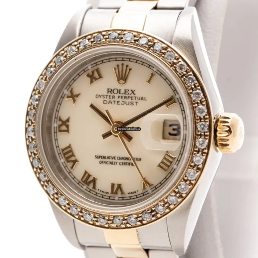 Cheap Replica Rolex Lady-datejust 79163 Caliber 2235 Automatic Movement 26mm Gold/steel Case Womens Watch
