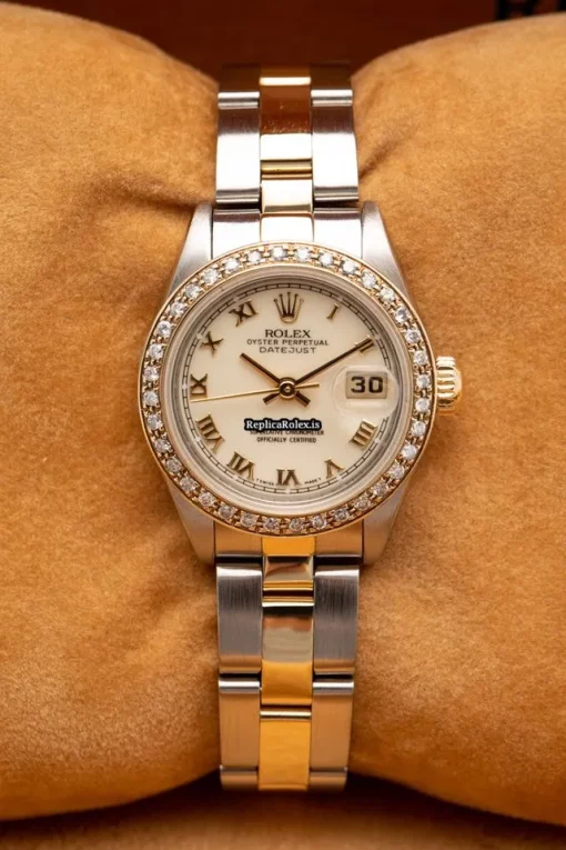 Cheap Replica Rolex Lady-datejust 79163 Caliber 2235 Automatic Movement 26mm Gold/steel Case Womens Watch - Image 3