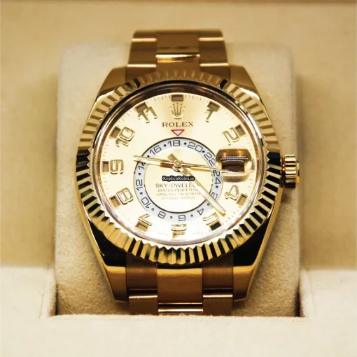 Fantastic Replica Rolex Sky-dweller 326938 Caliber 9001 Automatic Movement 42mm Yellow Gold Case Mens/unisex Watch