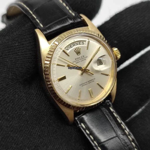 Terrific Fake Rolex Day-date 36 1803 Caliber 1556 Automatic Movement 36mm Yellow Gold Case Mens/unisex Watch - Image 6