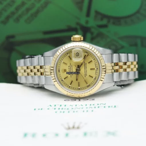 Top Fakes Rolex Lady-datejust 69173 Caliber 2135 Automatic Movement 26mm Steel Case Womens Watch