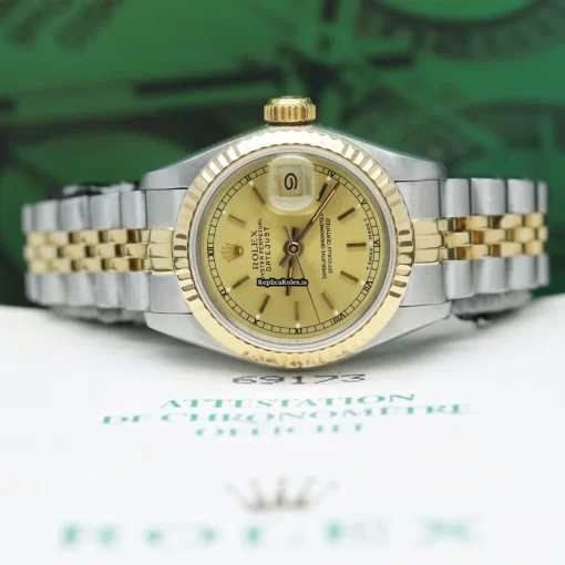 Top Fakes Rolex Lady-datejust 69173 Caliber 2135 Automatic Movement 26mm Steel Case Womens Watch - Image 5