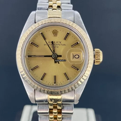 Good Fake Rolex Lady-datejust 69173 Caliber 2135 Automatic Movement 26mm Gold/steel Case Womens Watch